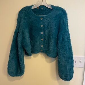 Free people fuzzy cardigan size s
